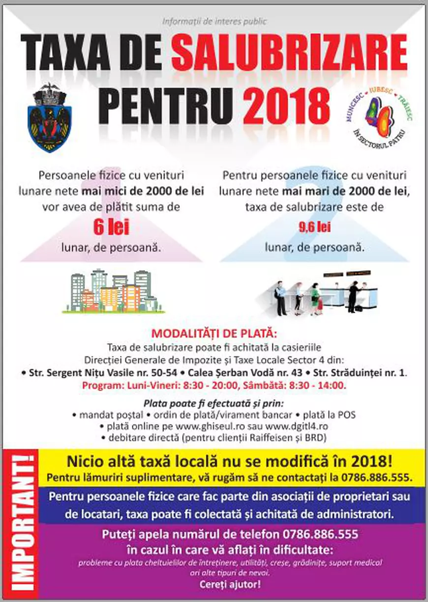 Taxa pe gunoi în sectorul 4 a ajuns la 6 lei/ persoană