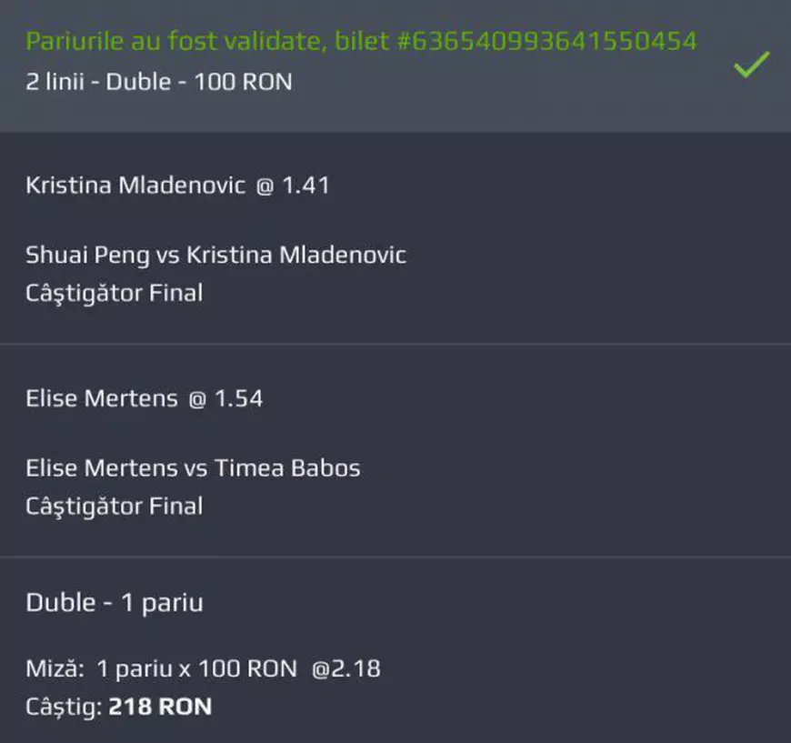 Biletul zilei din tenis, 13 februarie. Cote bune la Doha