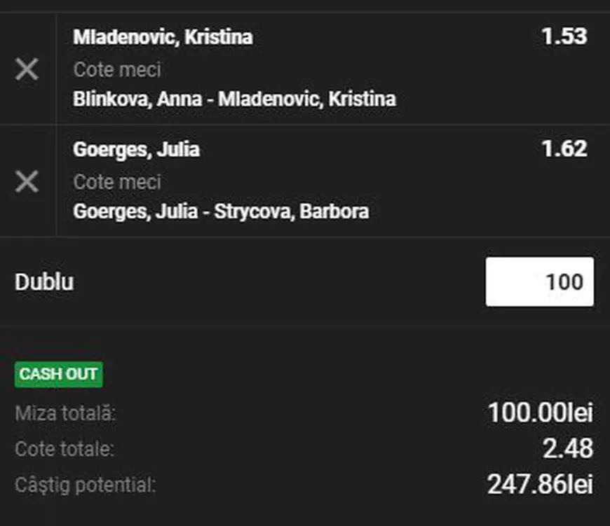 Biletul zilei din tenis 14 februarie: două meciuri de la turneul de la Doha