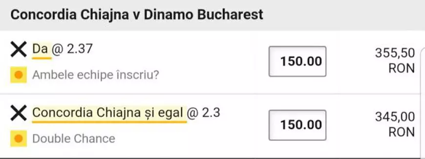 Cota zilei și avancronică pentru Concordia Chiajna vs Dinamo București