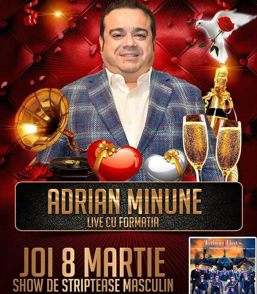 EXCLUSIV/ ”Mărțișor” fără haine! Adrian Minune se pune pe dezbrăcat cu stripperii de la Taboo Boys de Ziua Femeii