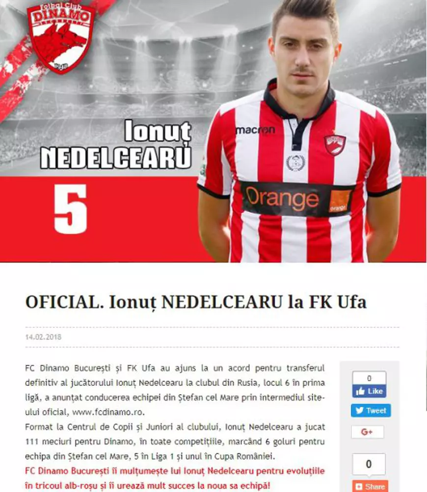 Anunțul oficial al dinamoviștilor