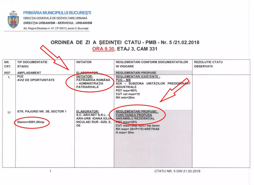Patriarhia Română vrea să construiască un cartier rezidențial cu blocuri de 8 etaje, pe un teren de 5.000 mp de pe strada Pajurei