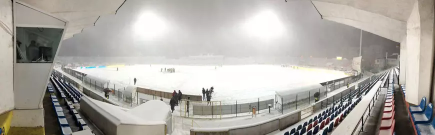 FOTO / Meciul de fotbal FC Botoșani - Dinamo, amânat din pricina zăpezii