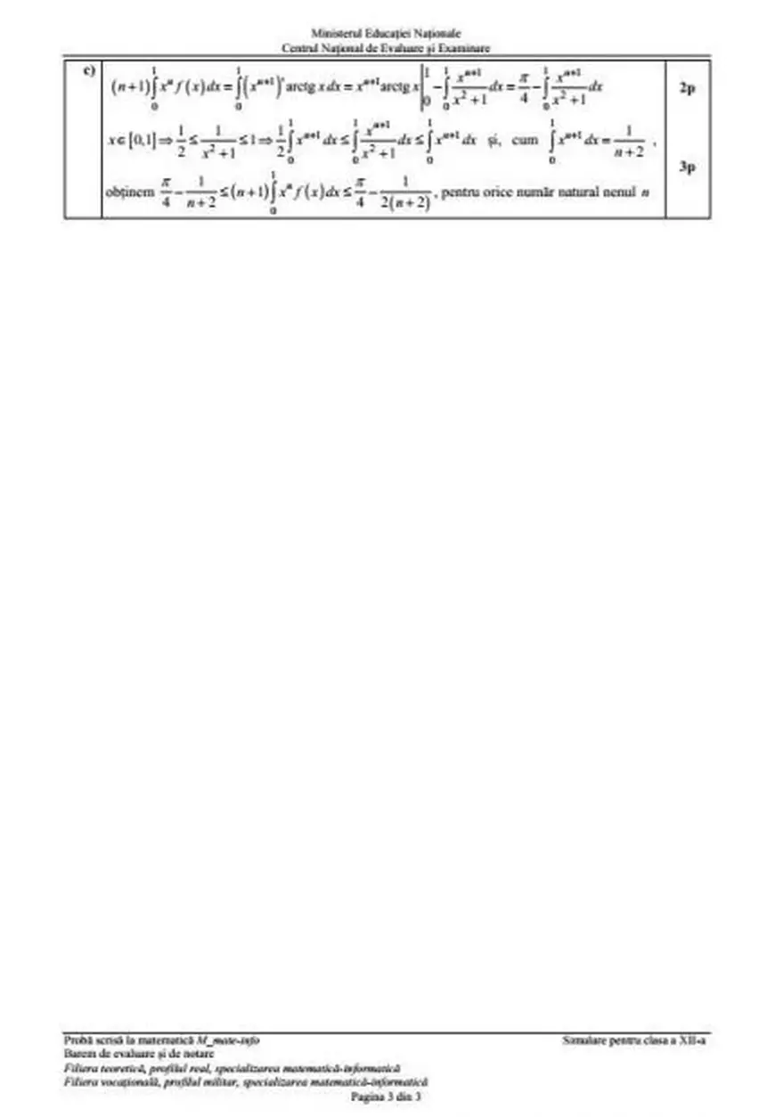 Subiectele date la simularea Bacalaureat 2018 la Matematică. Barem de corectare