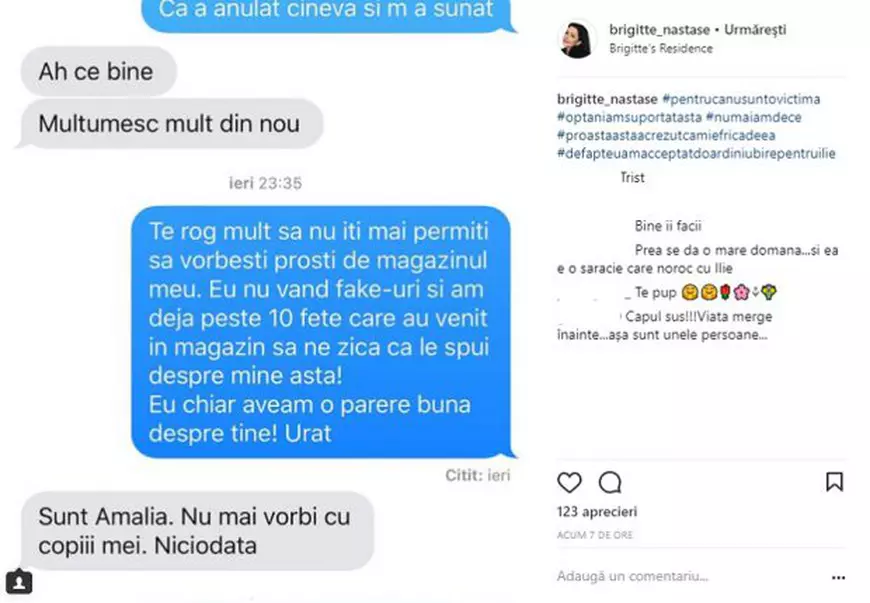  Brigitte Sfăt a făcut publică o conversaţie între ea şi Amalia Năstase