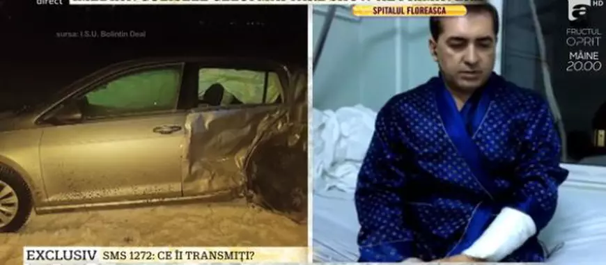 Primele imagini cu avocatul Daniel Ioneșcu după accidentul rutier în care a fost implicat. "A intrat în mine un camion de 3 tone și jumătate"