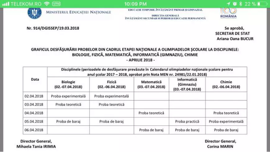 ȘTIREA MEA/ Părinții spun că problema olimpiadelor este rezolvată pe jumătate. Ministerul Educaţiei tace