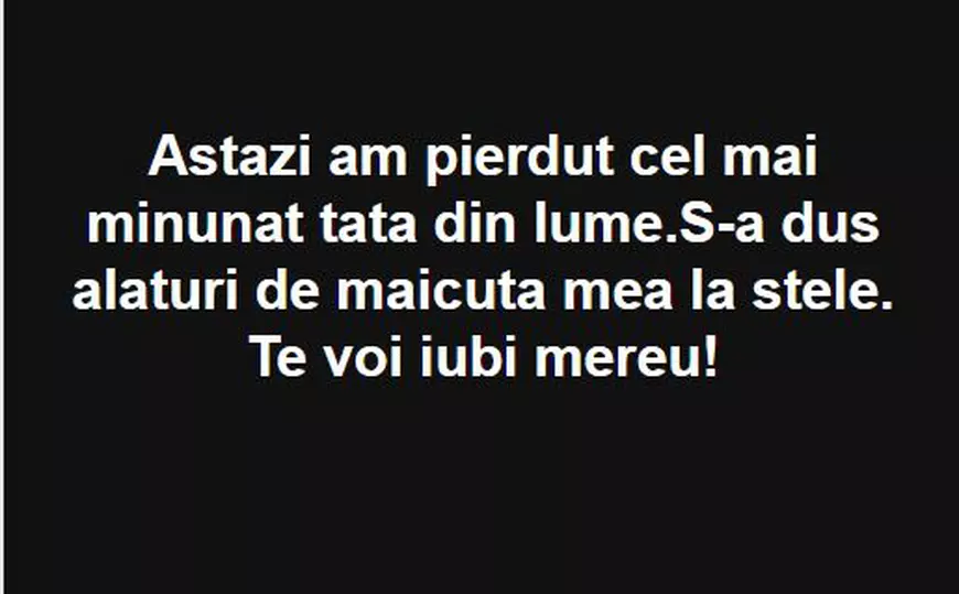 Doliu în familia fostului soț al Ilenei Ciuculete. A murit tatăl actualei neveste