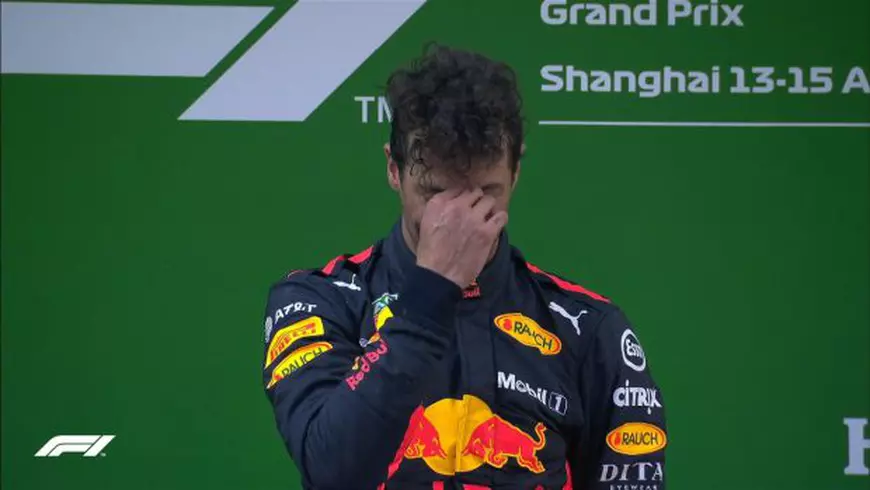 Marele Premiu de Formula 1 al Chinei 2018. Daniel Ricciardo a câștigat cursa și a plâns la festivitatea de premiere