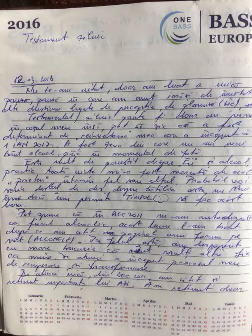 FOTO/Jurnalul criminalului din Brașov: „Un fel de testament” în care scria din 2014 despre nebunie, bani și ființe de lumină