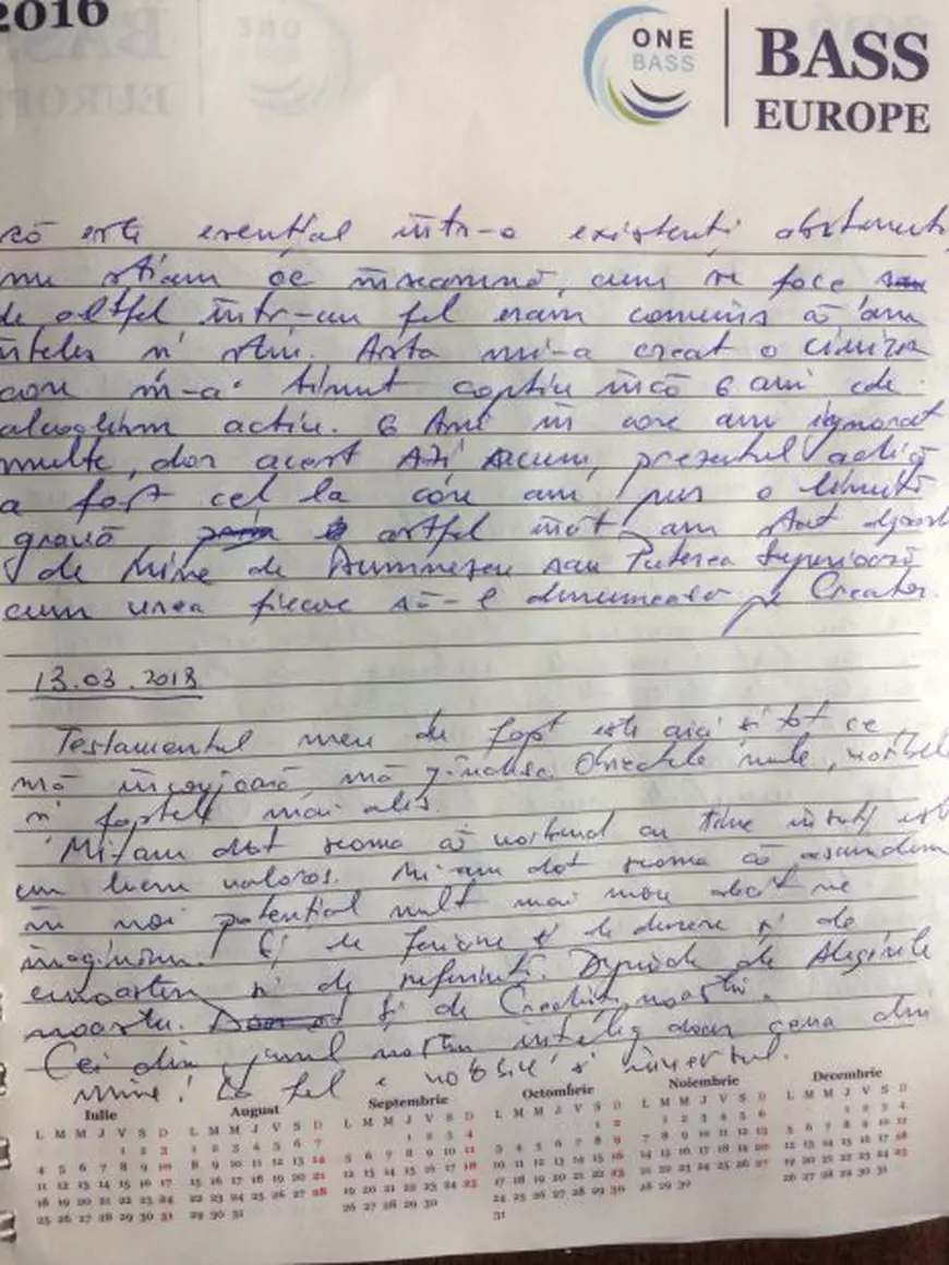 FOTO/Jurnalul criminalului din Brașov: „Un fel de testament” în care scria din 2014 despre nebunie, bani și ființe de lumină