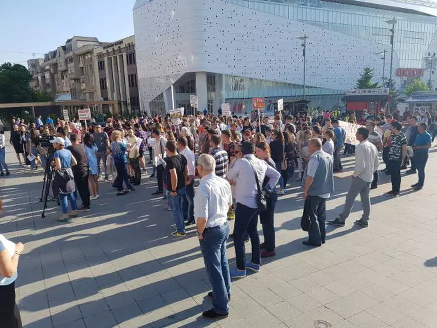 Protest la Craiova față de construirea unui depozit de deșeuri nucleare la Kozlodui/FOTO