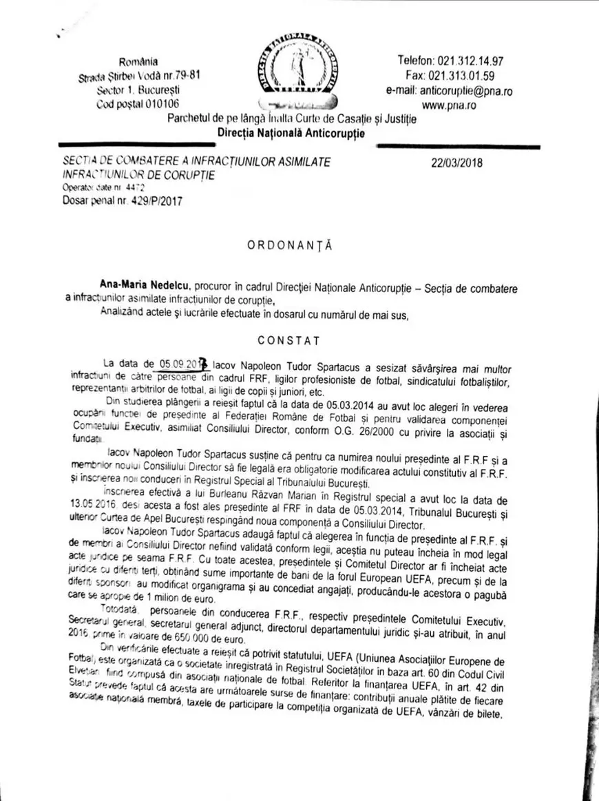 Tudor Iacov a reclamat la DNA alegerile de la FRF: ”A fost violat secretul votului” / EXCLUSIV