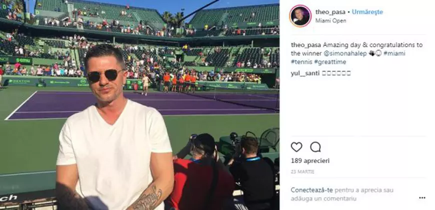 Theo Pașa s-a afișat în tribune la meciurile Simonei Halep