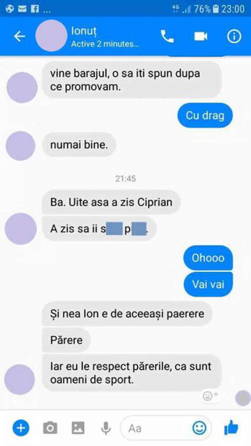 Limbaj porcos al unui oficial de la Chindia Târgoviște, echipa care va da barajul pentru Liga I