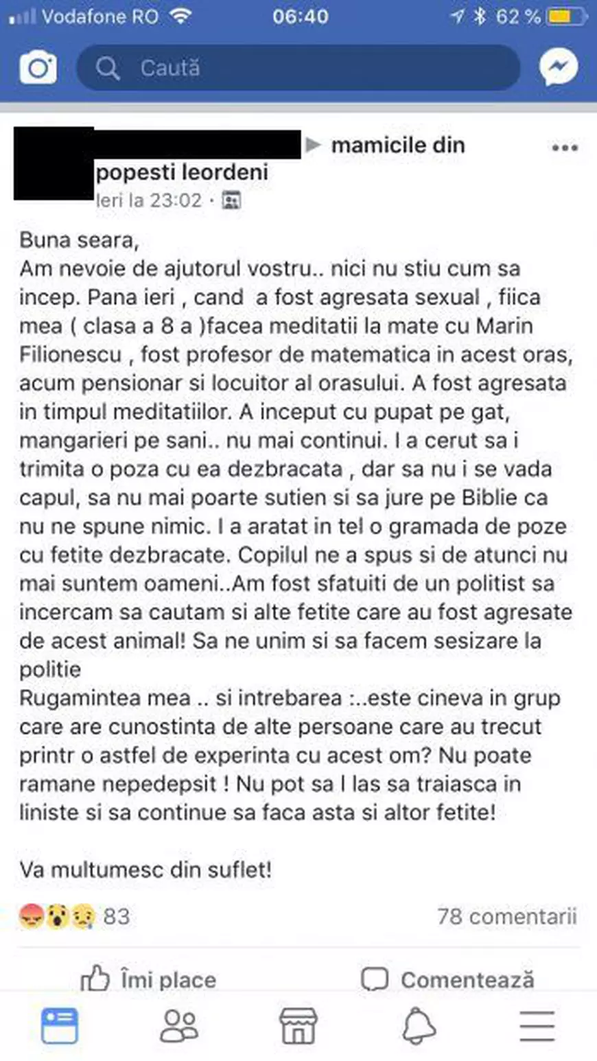 Un fost profesor de matematică pipăia fetele pe sâni la meditaţii! Bărbatul de 73 de ani a fost reţinut de poliţişti
