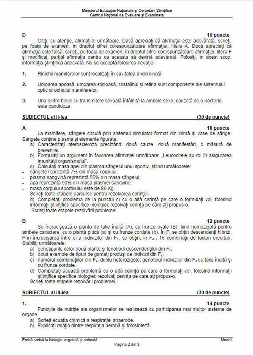 BAC 2018 Biologie. Care sunt subiectele date la Bacalaureat 2018 la Biologie