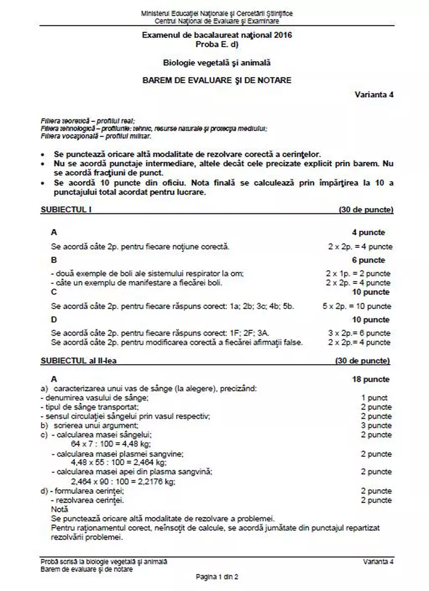 BAC 2018 Biologie. Care sunt subiectele date la Bacalaureat 2018 la Biologie