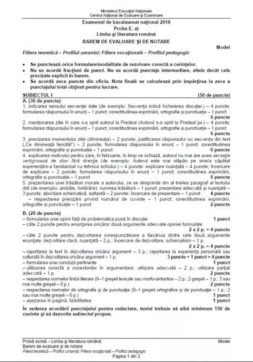 BACALAUREAT 2018 la Limba și literatura română. Absolvenții de clasa a XII-a au dat primul examen scris / UPDATE