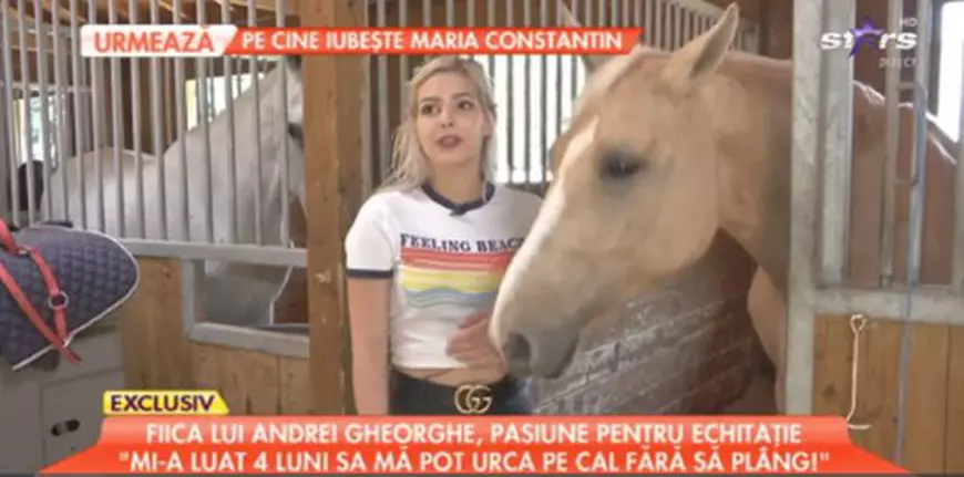 Fiica vitregă a lui Andrei Gheorghe face echitație. “Mi s-a făcut frică”