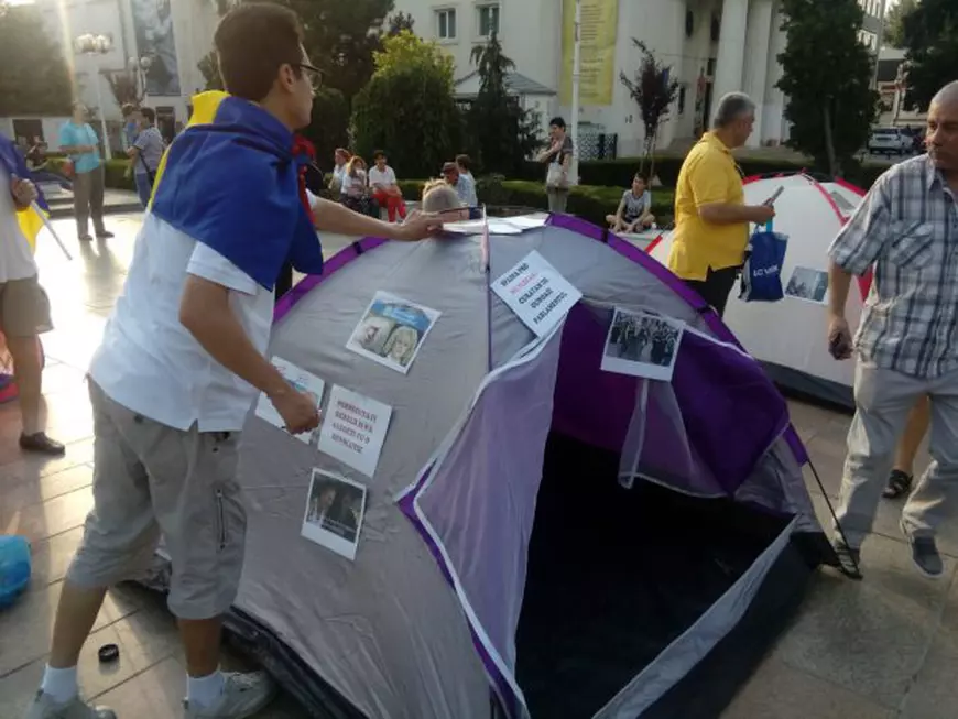 Fotografie de la protestul din Galați
