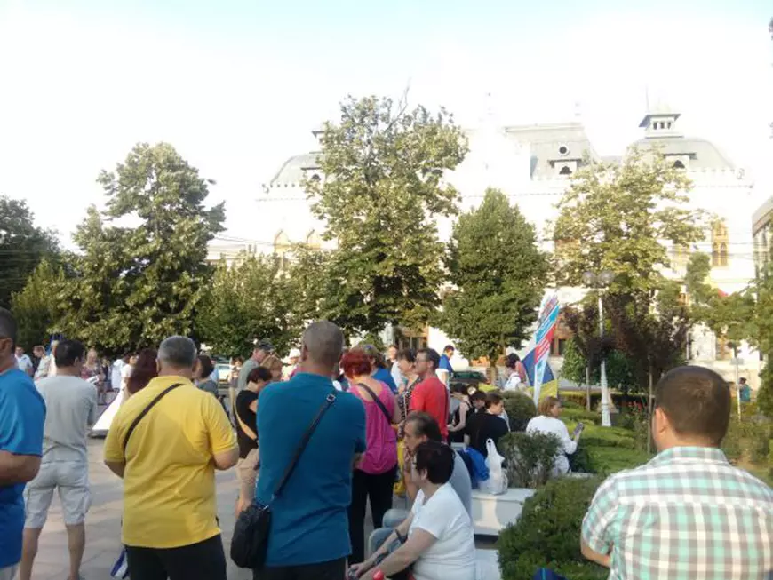 Fotografie de la protestul din Galați