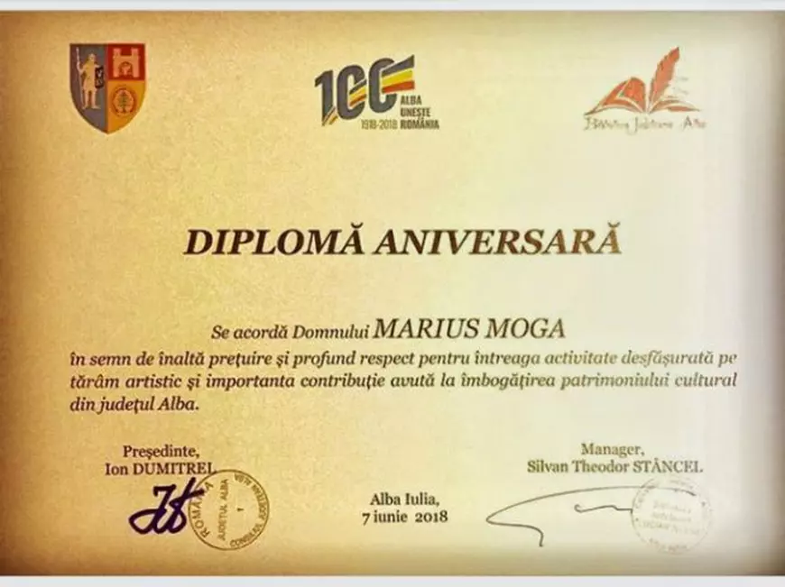 VIDEO /Tatăl lui Marius Moga, premiat pentru întreaga activitate artistică