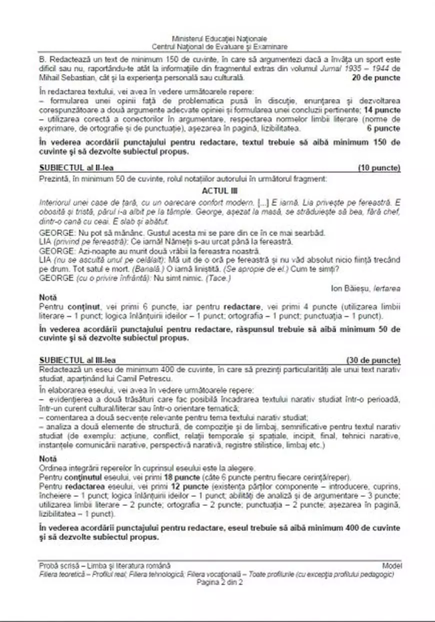 BACALAUREAT 2018 la Limba și literatura română. Absolvenții de clasa a XII-a au dat primul examen scris / UPDATE