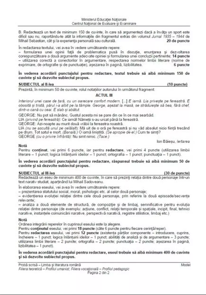 BACALAUREAT 2018 la Limba și literatura română. Absolvenții de clasa a XII-a au dat primul examen scris / UPDATE