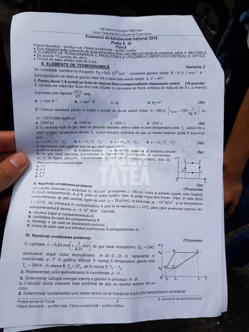 BAC 2018 Fizică. Care sunt subiectele date la Fizică la Bacalaureat 2018