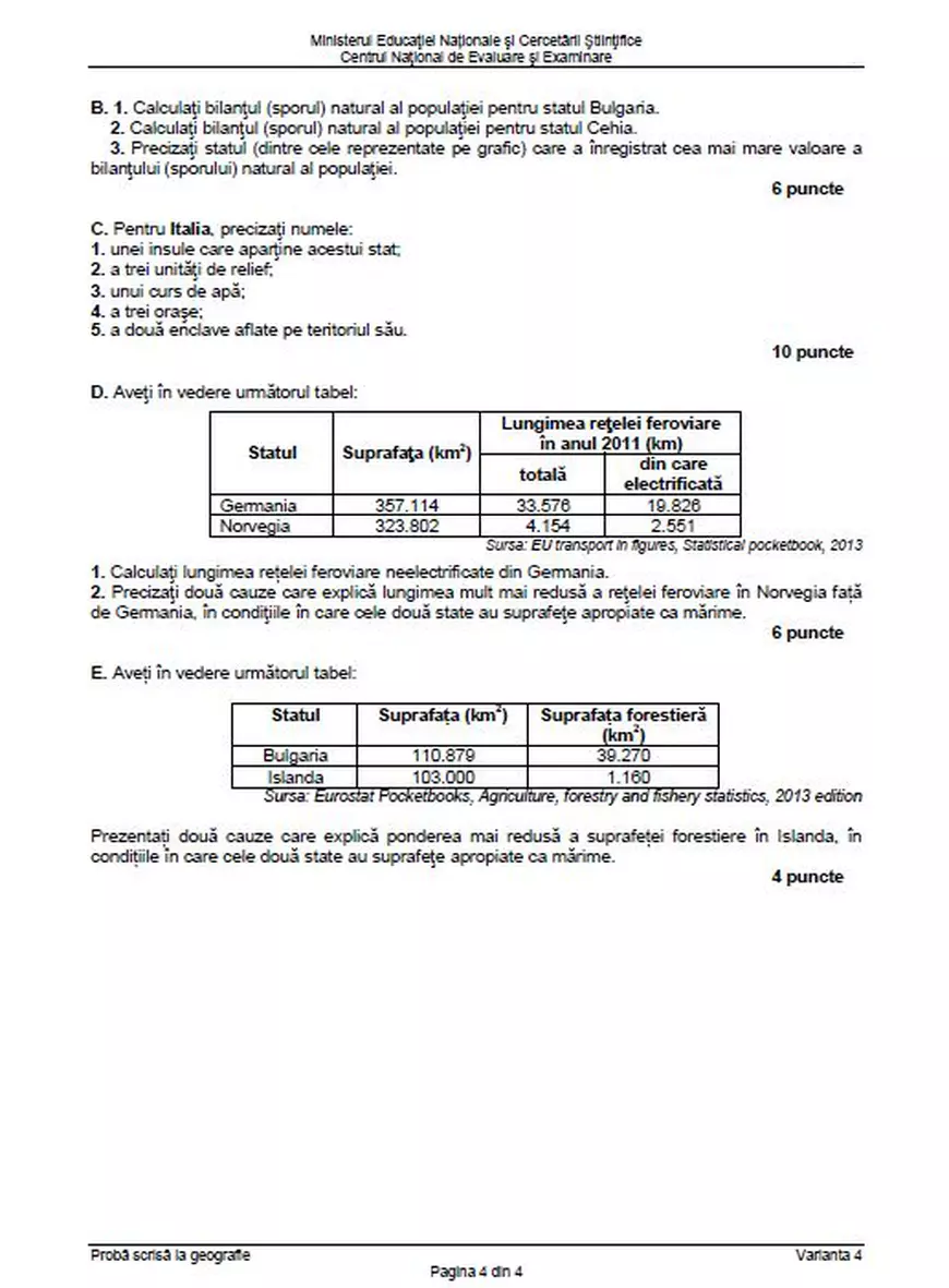 BAC 2018 Geografie. Subiectele date la Bacalaureat 2018 la Geografie
