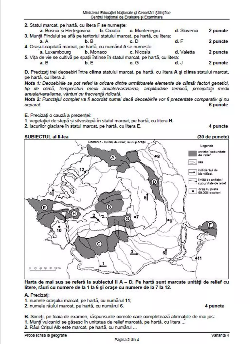 BAC 2018 Geografie. Subiectele date la Bacalaureat 2018 la Geografie