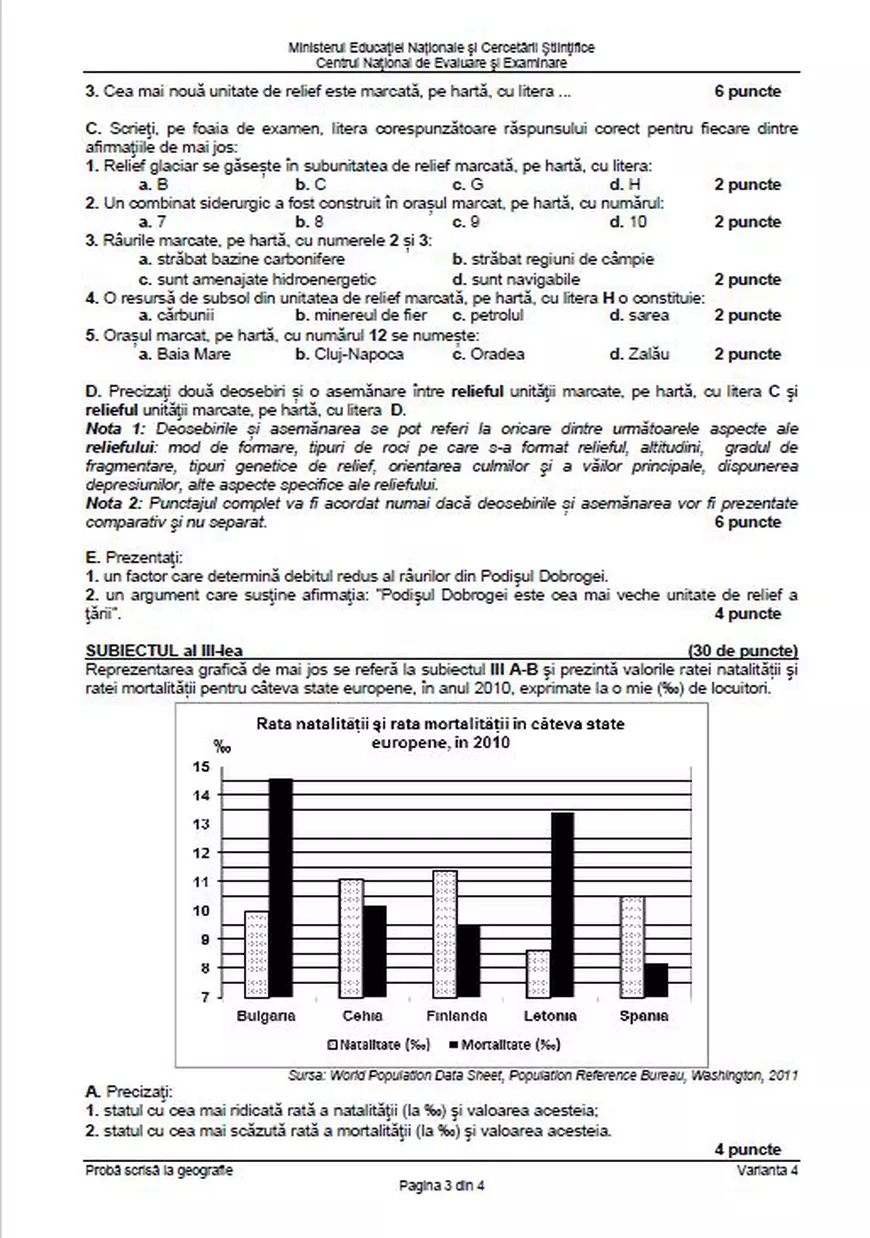 BAC 2018 Geografie. Subiectele date la Bacalaureat 2018 la Geografie