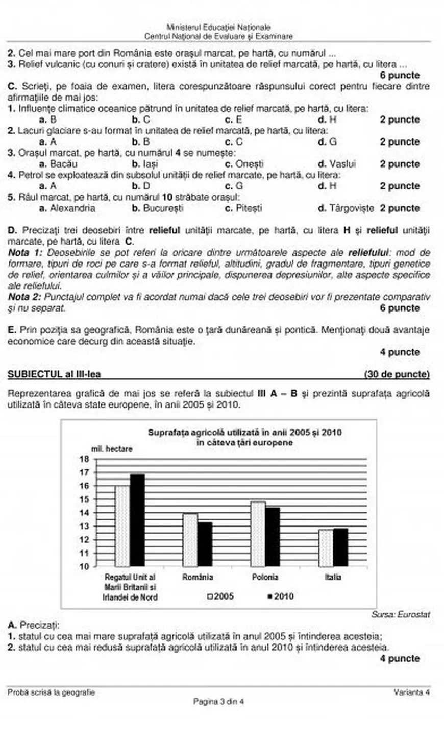 BAC 2018 Geografie. Subiectele date la Bacalaureat 2018 la Geografie