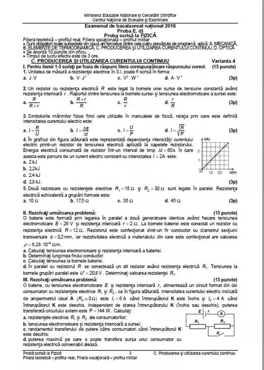 BAC 2018 Fizică. Care sunt subiectele date la Fizică la Bacalaureat 2018