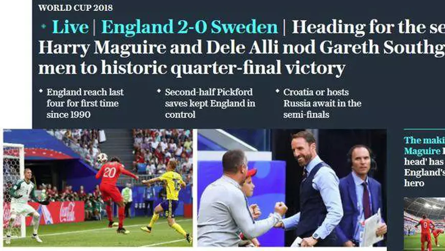 Extaz în Regatul Unit, după calificarea Angliei în semifinalele CM Rusia 2018. ”Fotbalul s-a întors acasă”