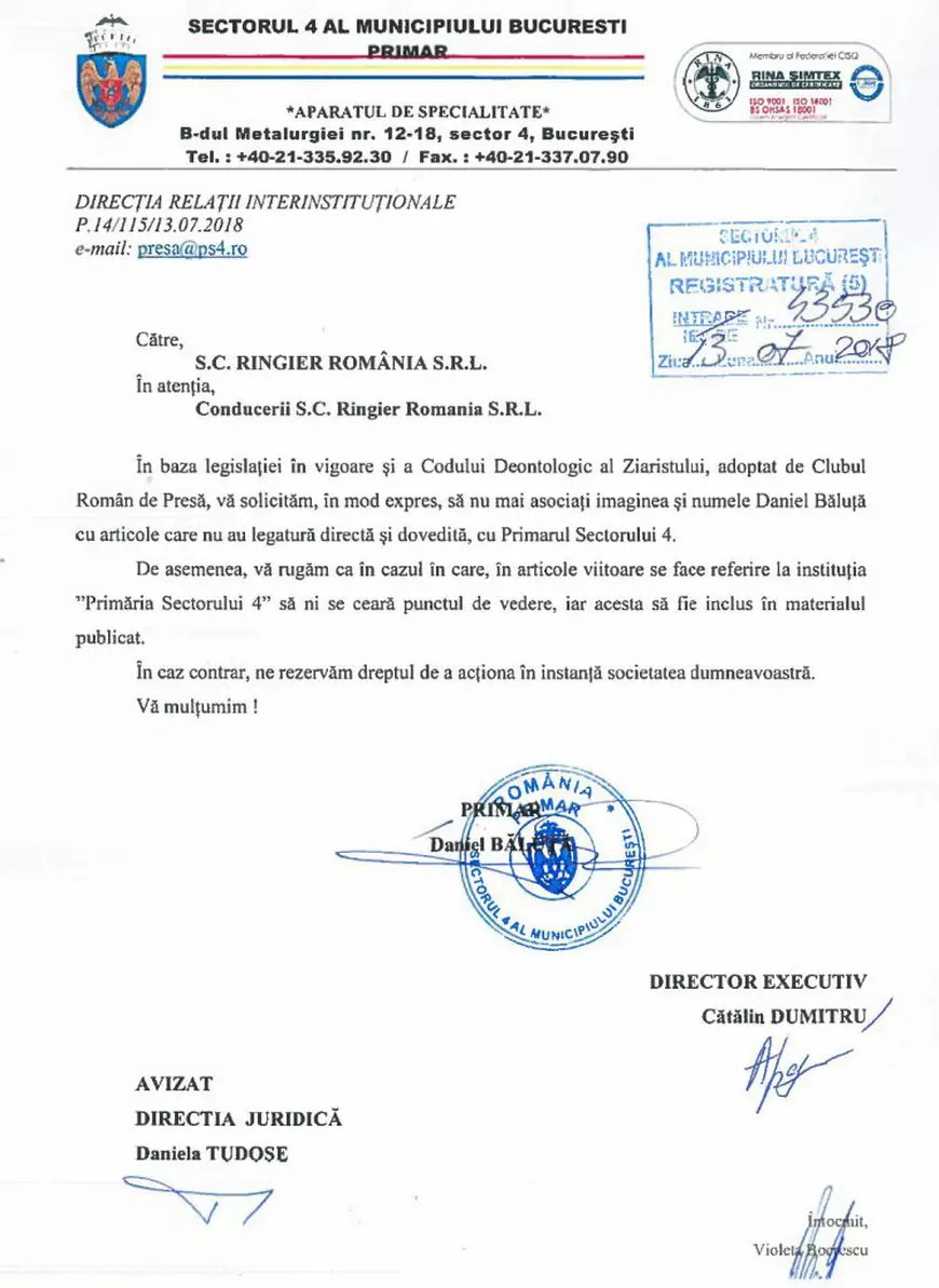 Primarul Băluță amenință Libertatea cu procese, iar ziarul publică o nouă înregistrare în care șoferii firmelor protejate le spun polițiștilor “să sune la primar, la domnul Băluță, că știe el!”