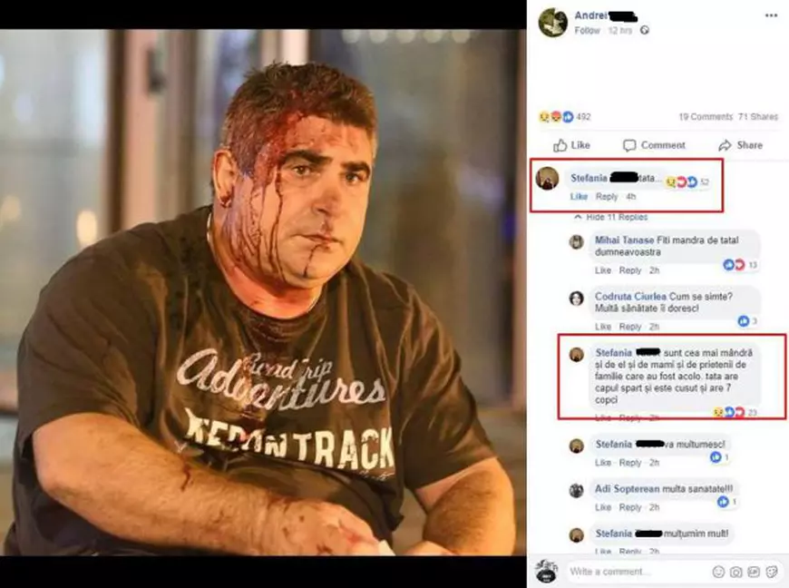 Mesajul emoționant al unei tinere, pentru tatăl ei rănit grav în timpul violențelor din Piața Victoriei. Imaginea care a stârnit revoltă