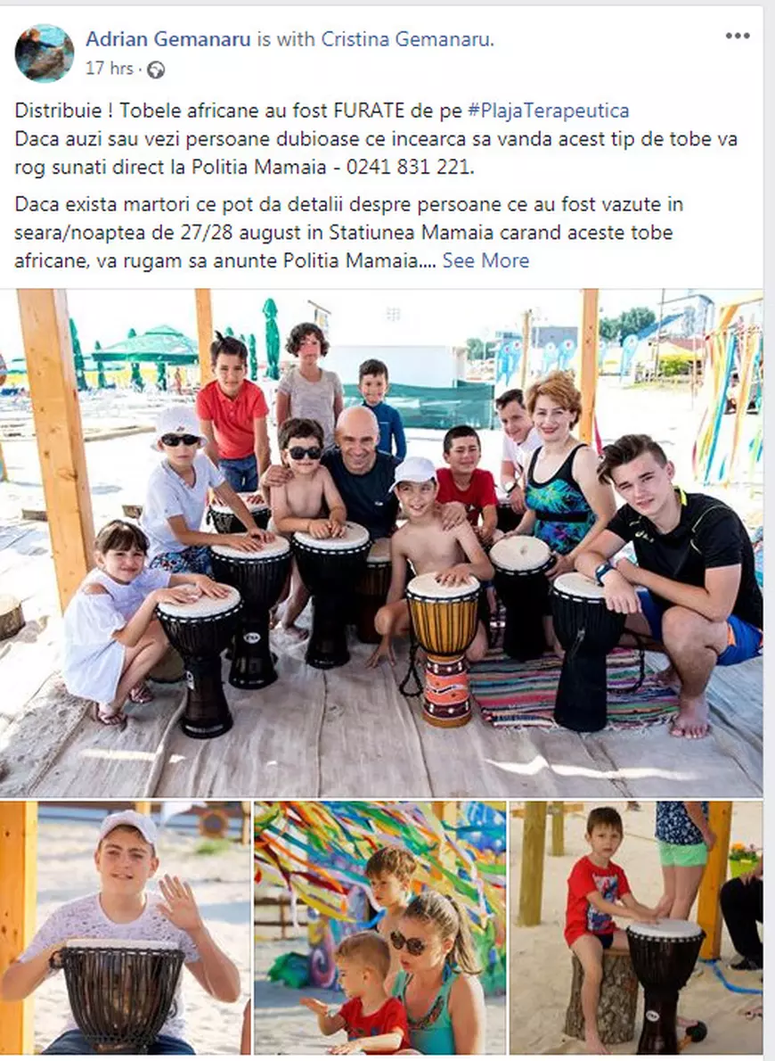 Tobele africane au fost furate de pe plaja terapeutică din Mamaia. Anunțul făcut de psihologul Adrian Gemănaru
