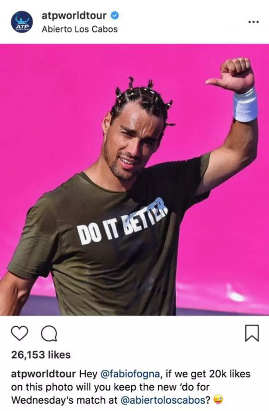 Fabio Fognini și-a făcut codițe, după ce a pierdut un pariu. A câștigat finala de la Los Cabos