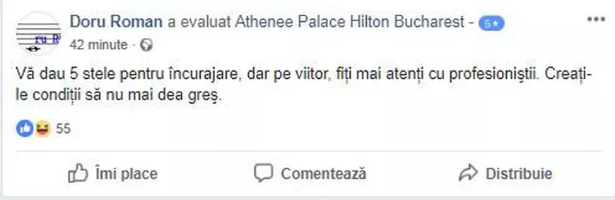 FOTO | Pagina de Facebook a hotelului Athenee Palace, luată cu asalt. Ce recenzii lasă românii