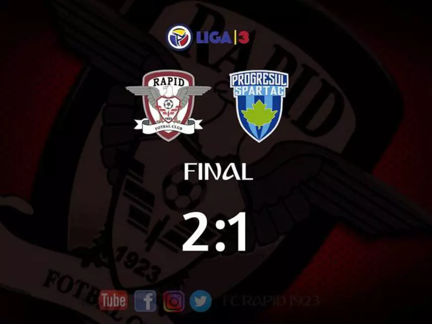 Rapid a debutat cu victorie în Liga a 3-a. A fost primul meci disputat cu numele tradițional