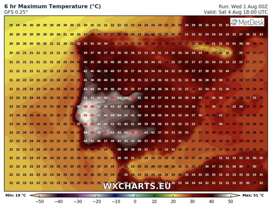 Temperaturile ar putea depăși 50 de grade Celsius în Spania și Portugalia, record absolut pentru Europa