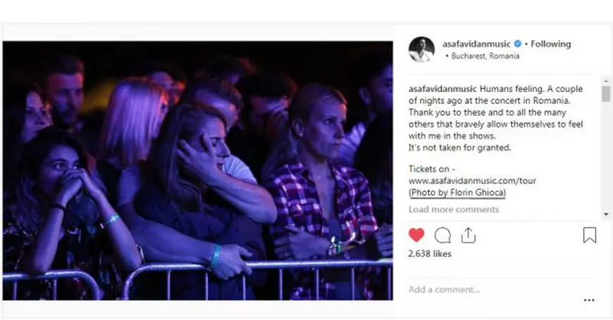 Asaf Avidan a postat pe Instagram o fotografie a unui jurnalist român