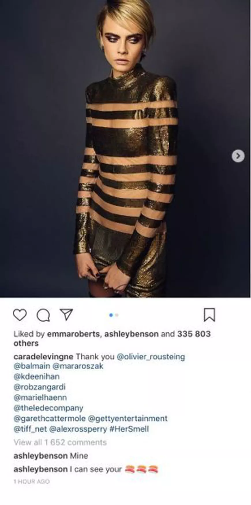 Ashley Benson confirmă relația cu Cara Delevingne printr-un comentariu pe Instagram, după ce au fost surprinse sărutându-se