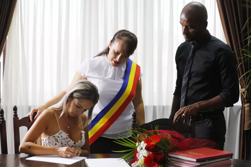 Fotbalistul brazilian Marcus Diniz s-a căsătorit cu o româncă, la Mărăcineni