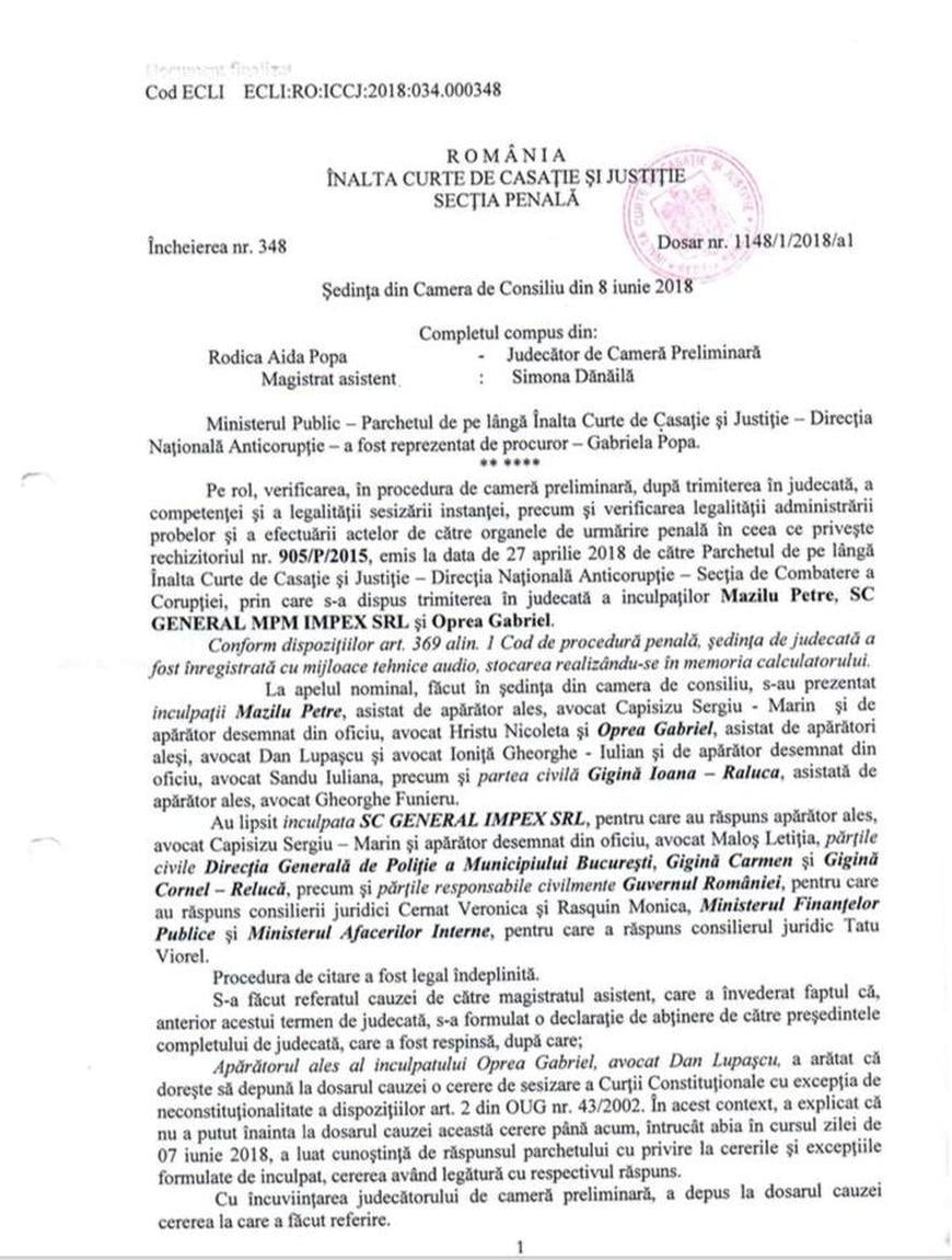 Ce spune Gabriel Oprea despre cazul Bogdan Gigină: „ICCJ a stabilit că nu există nicio legătură între exercitarea atribuțiilor de serviciu ale funcției de ministru și accidentul rutier”