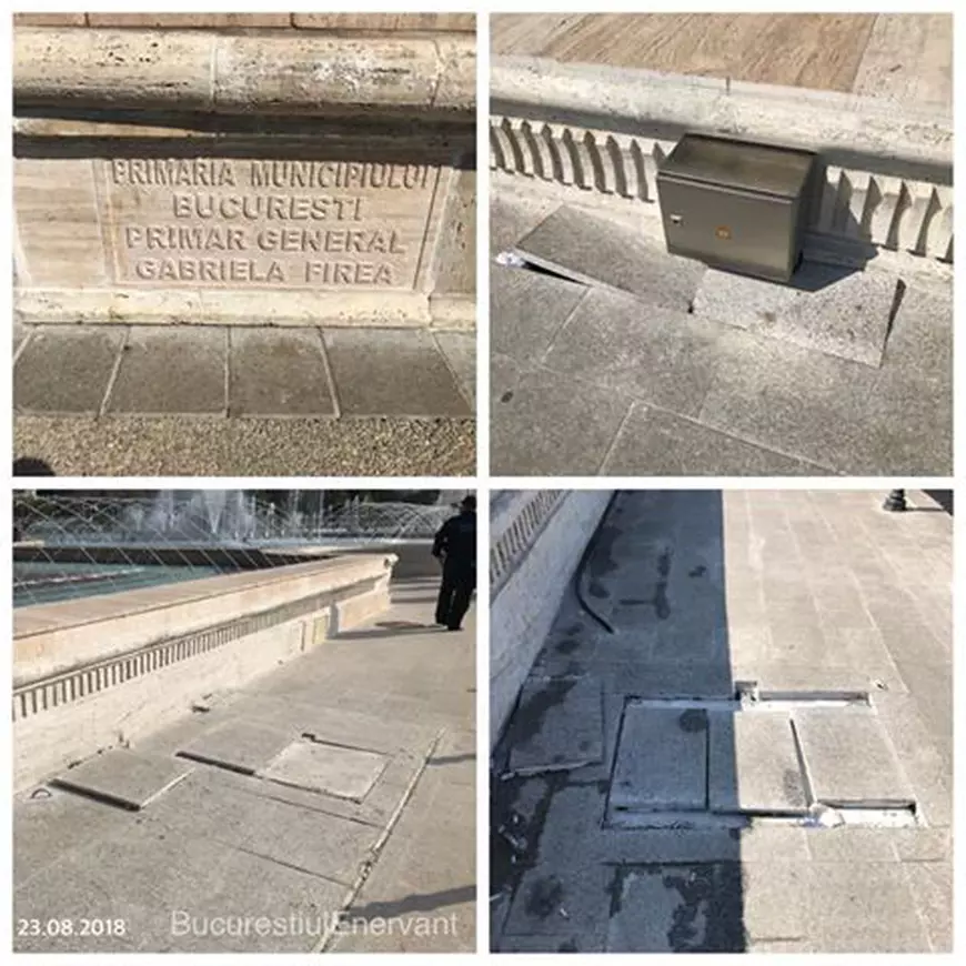 Gabriela Firea și-a sculptat numele pe fântânile reinaugurate! - FOTO