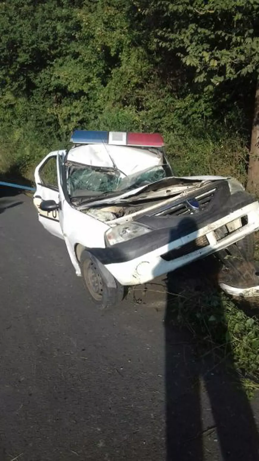 Mașina Polițistului din Constanța, după accident